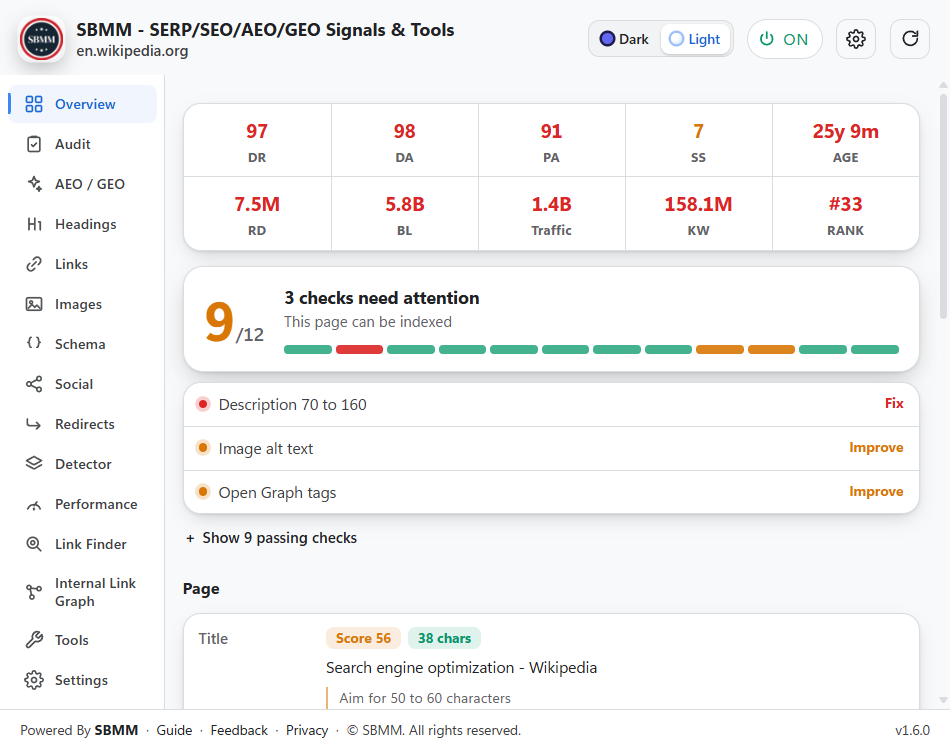SBMM page audit popup